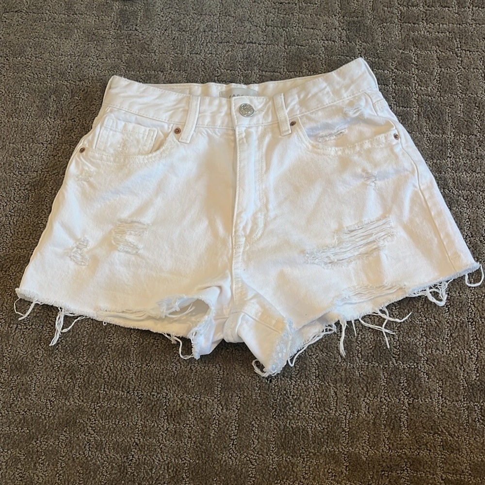 Pacsun white high rise white festival shorts